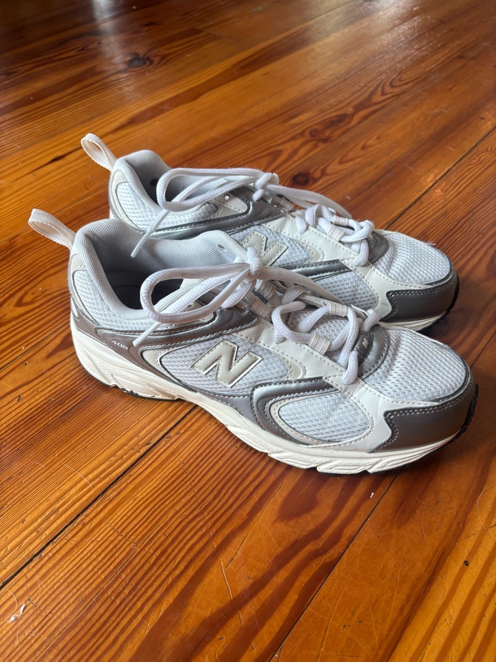 New Balance White and Gray Women's Running Sneakers